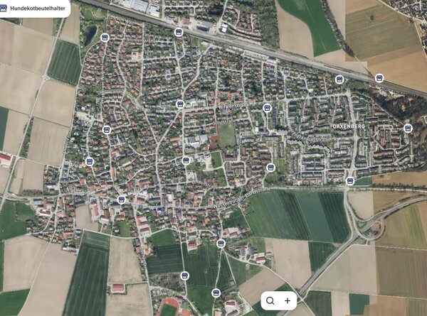 Standorte der Hundekott�ten-Spender in Zorneding