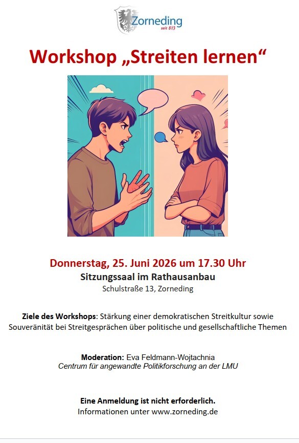 Plakat Workshop Streiten lernen