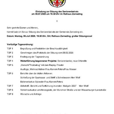 Sitzung des Seniorenbeirats 06.07.2026